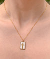 Elevated Faith Enamel Cross Necklace