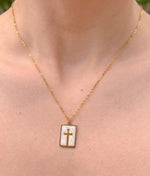 Elevated Faith Enamel Cross Necklace