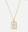 Elevated Faith Enamel Cross Necklace