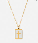 Elevated Faith Enamel Cross Necklace