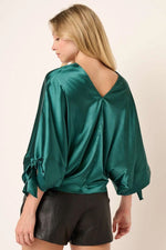 The Candace Satin Tie Blouse