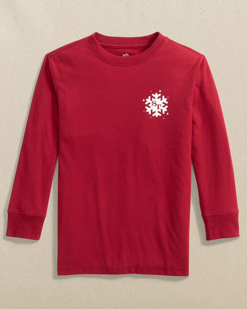 Southern Tide Youth Long Sleeve Snowman Tee